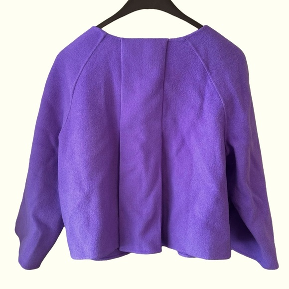 Victor Alfaro Designer Purple Wool Sweater Cardigan Drape Coat Jacket Shaw 18W - Picture 6 of 11